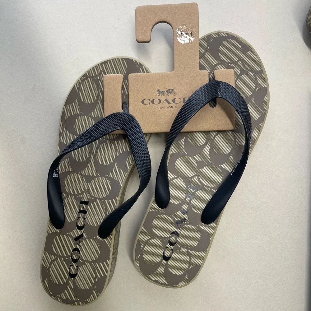 (new+tag) Coach signature monogram sandals wedges brown size 9 - Picture 7 of 13